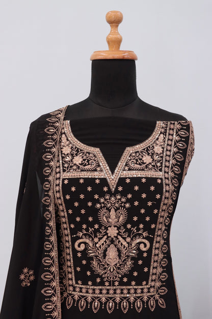 Anaita Black Premium Embroidered Georgette Salwar Suit