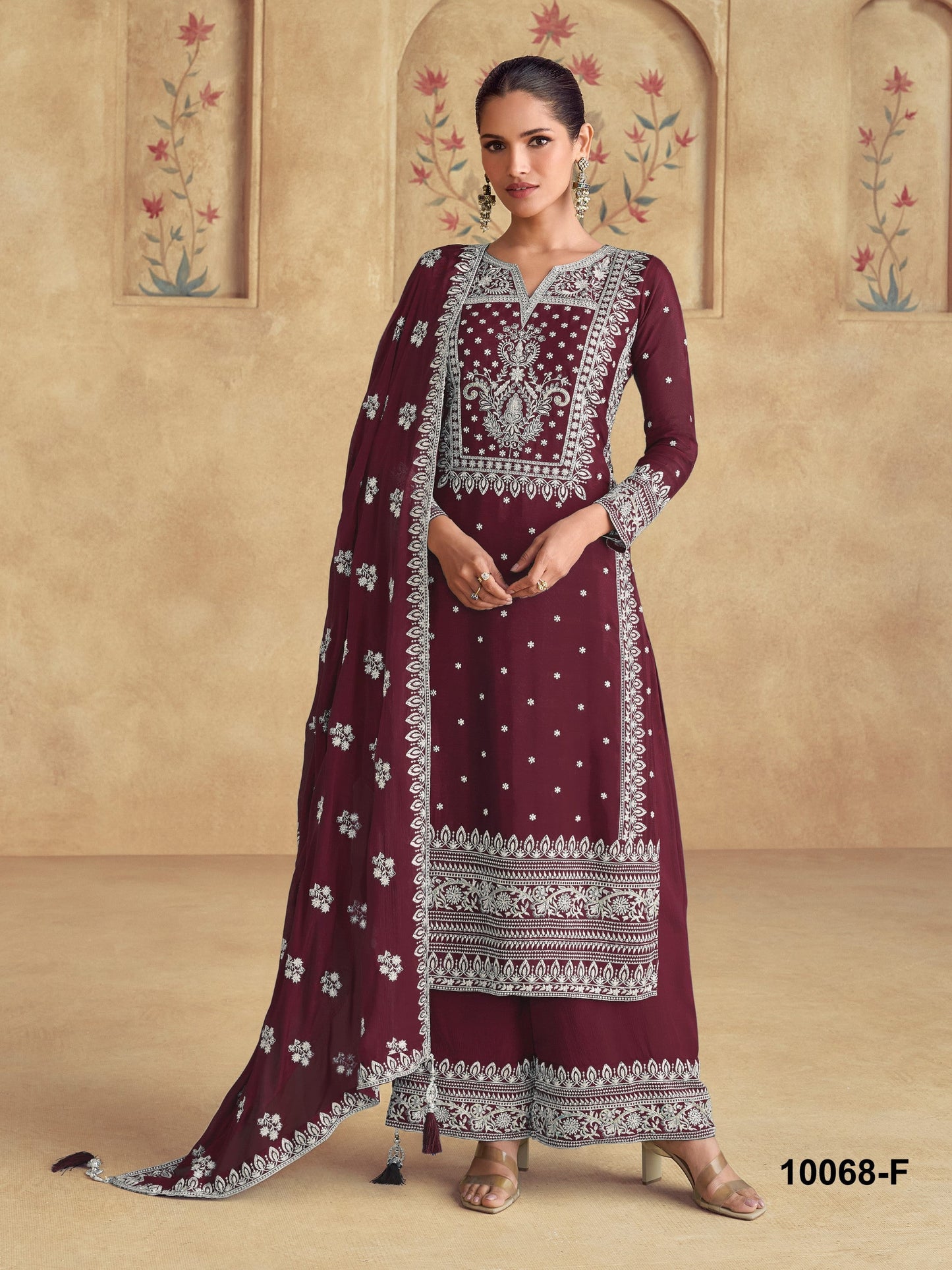 Anaita Maroon Premium Embroidered Georgette Salwar Suit