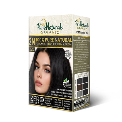 byPureNaturals Organic Pure Natural Powder Hair Colour - 2N Soft Black