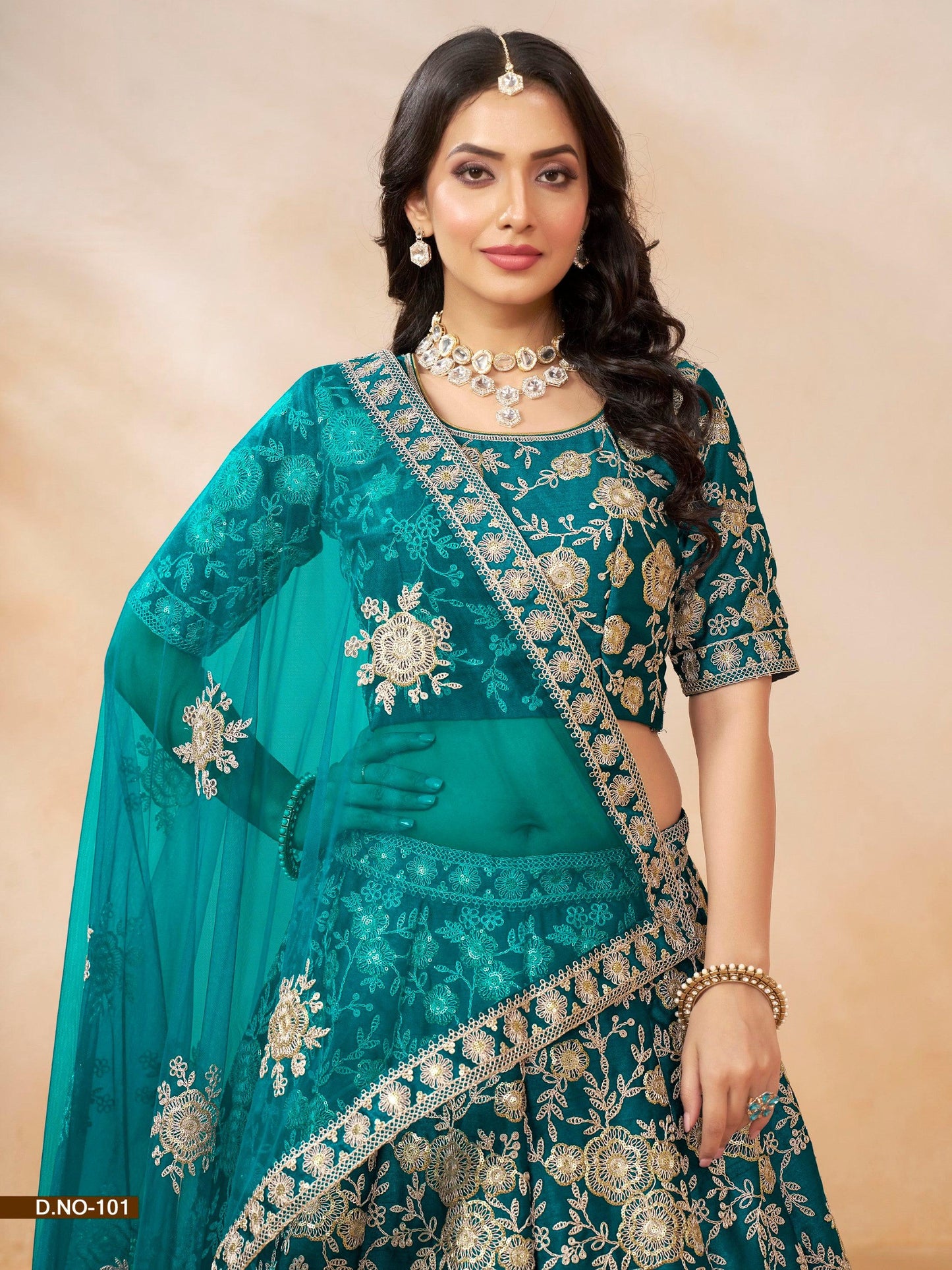 Anaita Teal Green Embroidered Heavy Art Silk Designer Lehenga With Blouse