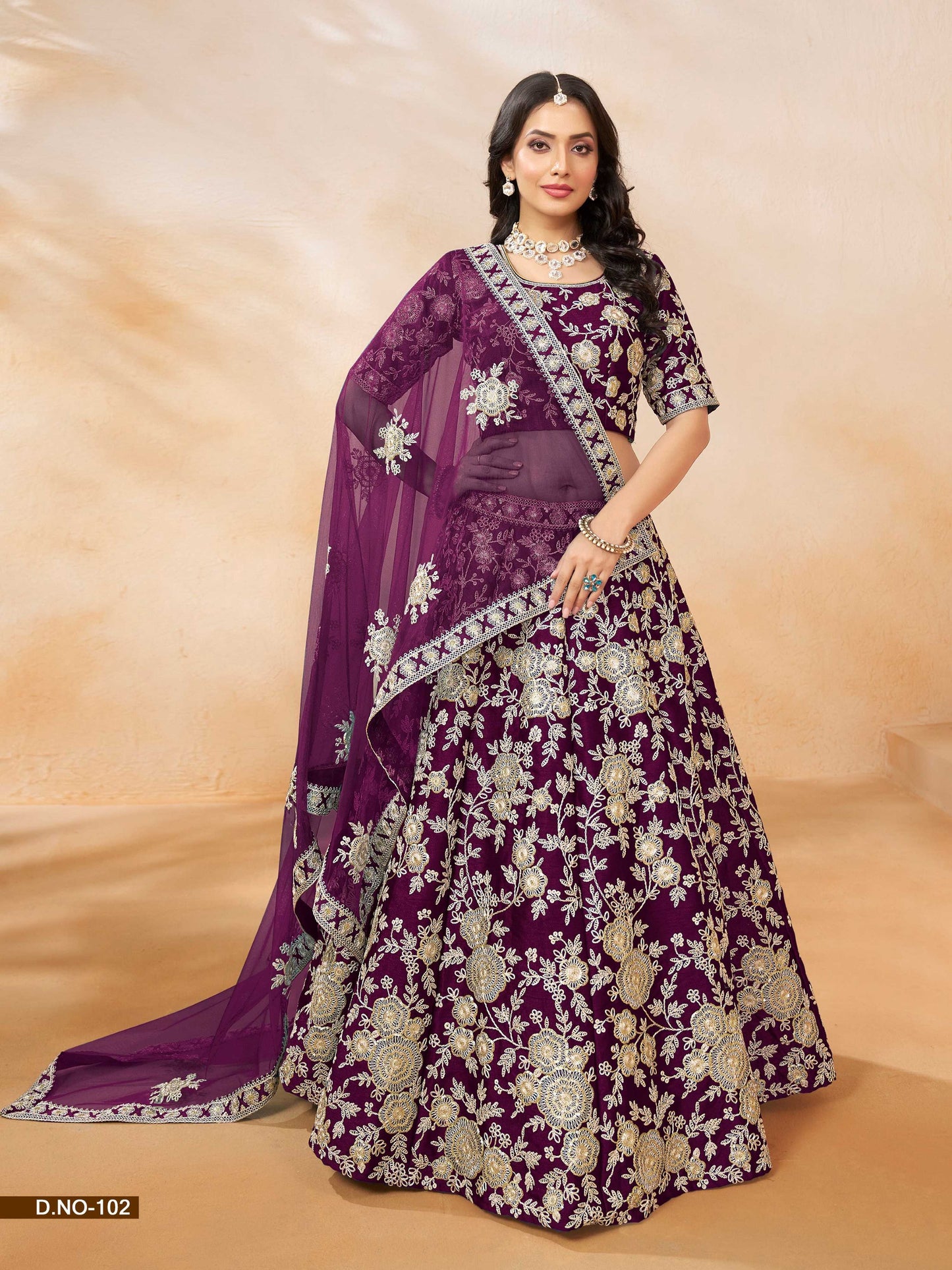 Anaita Purple Embroidered Heavy Art Silk Designer Lehenga With Blouse