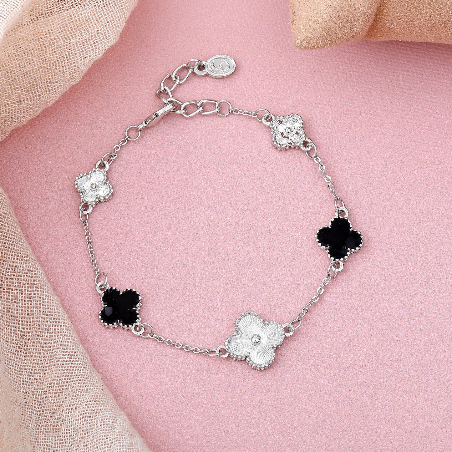 Black Clover Adjustable Charm Bracelet