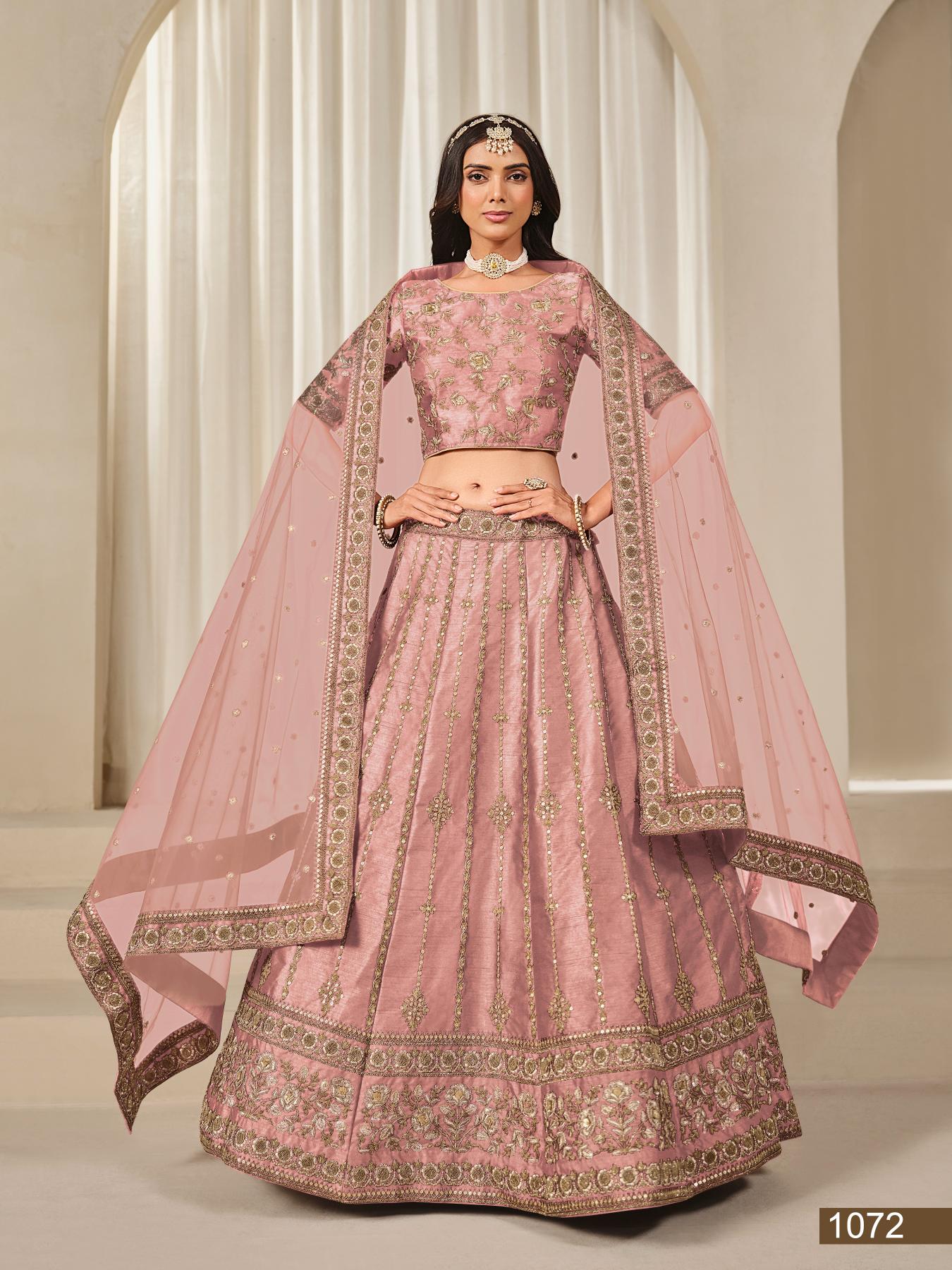 Anaita Pink Embroidered Heavy Art Silk Designer Lehenga With Blouse