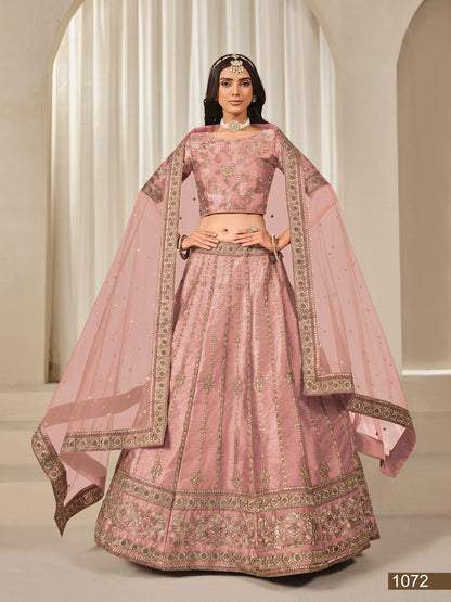 Anaita Pink Embroidered Heavy Art Silk Designer Lehenga With Blouse