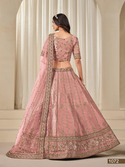 Anaita Pink Embroidered Heavy Art Silk Designer Lehenga With Blouse