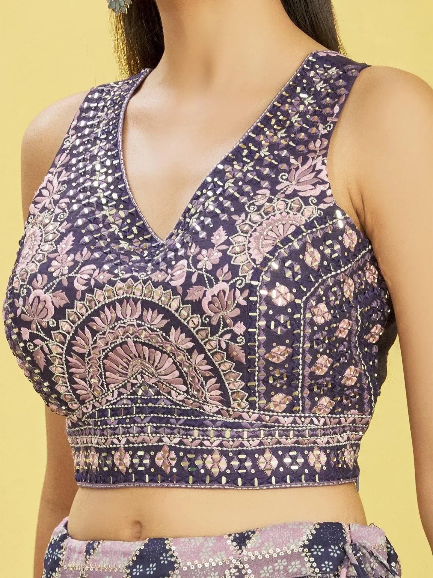 Tulsi Art Charming Blue Embroidered Chinon Festival Wear Lehenga Choli