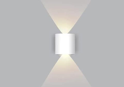 LED Wall Light Up Down Modern Design Shockproof Aluminium White Body Warm White 3+3