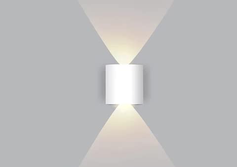 LED Wall Light Up Down Modern Design Shockproof Aluminium White Body Warm White 3+3