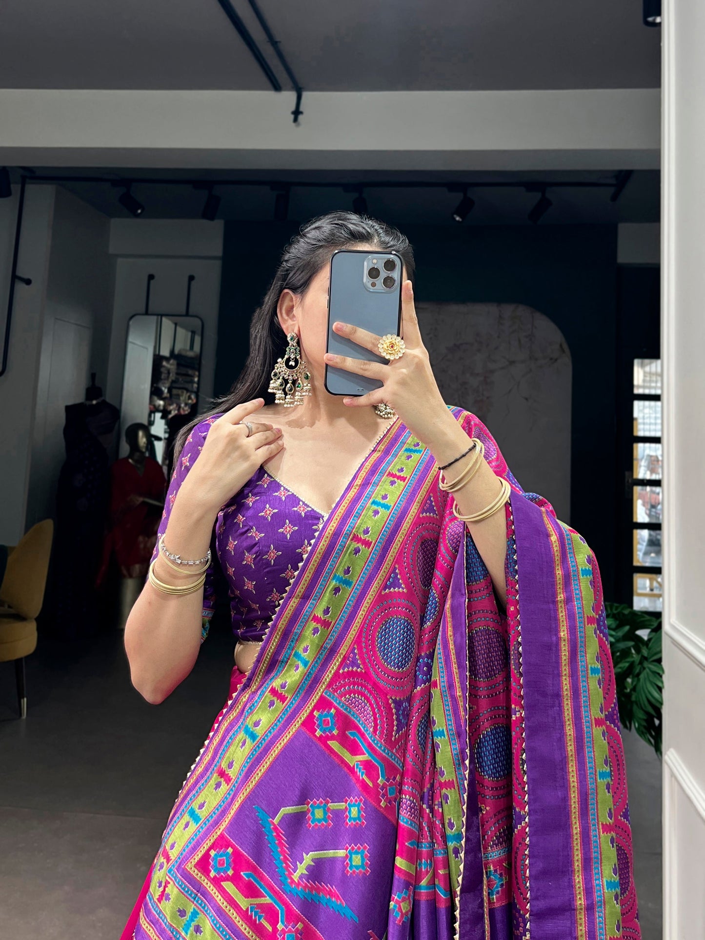 Lorenvalley Fashion Pink Tasar SilkPrinted with Iconic Sparkle Lehenga Choli with Dupatta