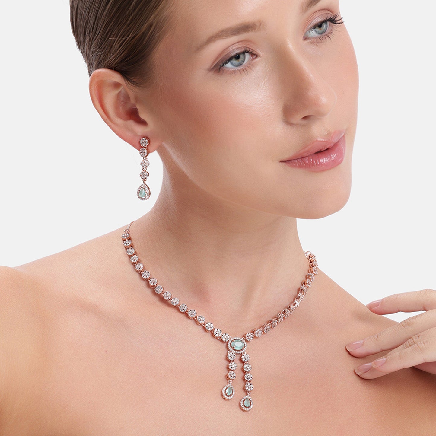 Crystal Aura Necklace Set