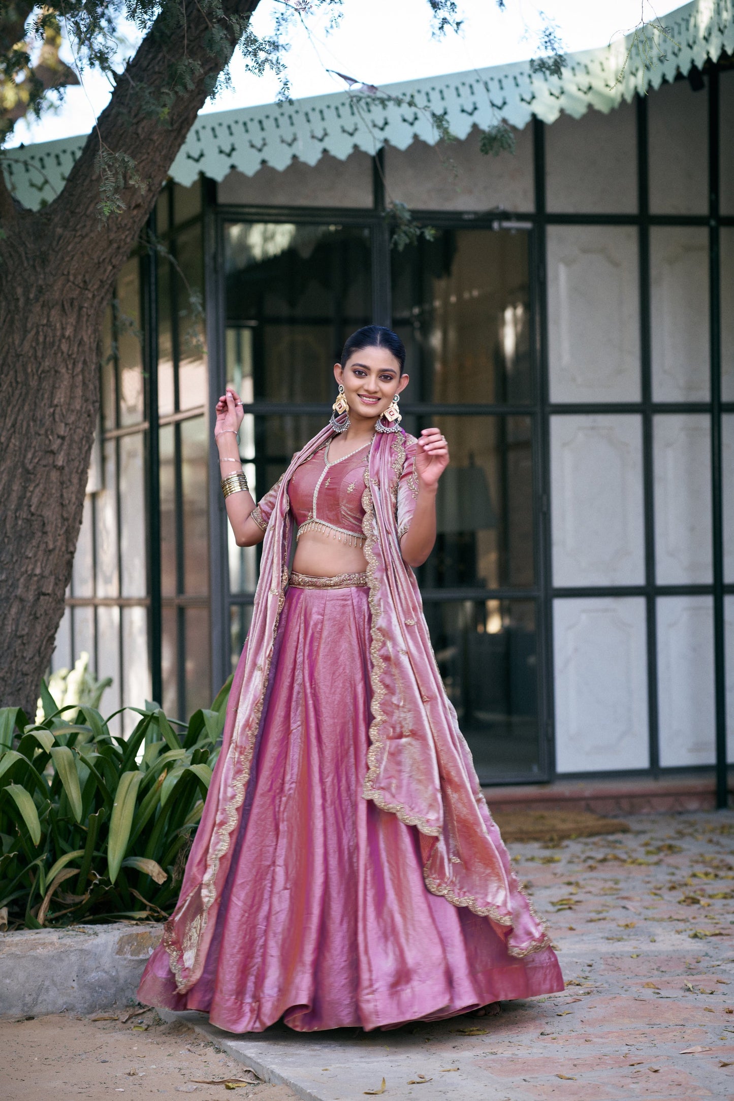Lorenvalley Fashion Lightpink Fendi Silk Sequins And Thread Embroidery Work Belt Lehenga Choli With Dupatta