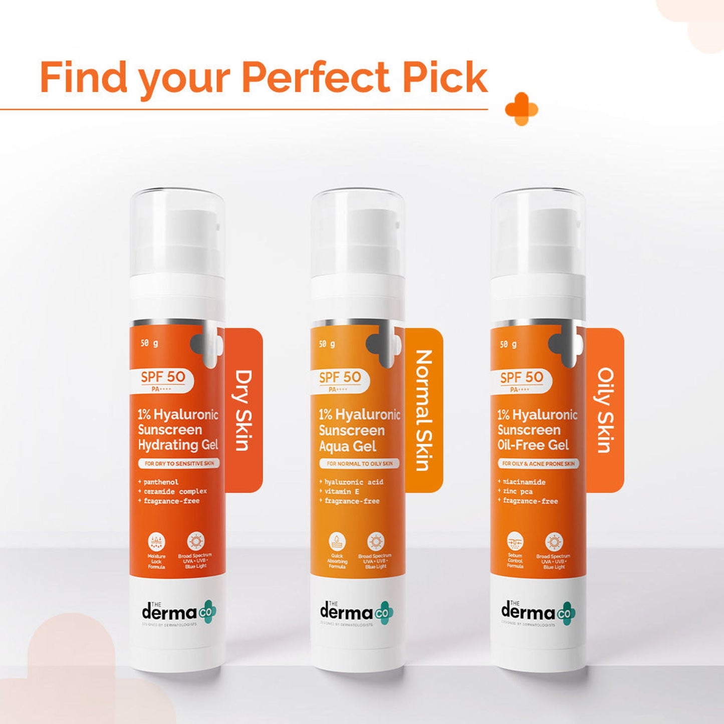 The Derma Co 1% Hyaluronic Sunscreen Oil-Free Gel With SPF 50 PA++++ For Oily In-Vivo tested