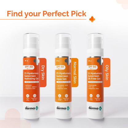 The Derma Co 1% Hyaluronic Sunscreen Oil-Free Gel With SPF 50 PA++++ For Oily In-Vivo tested