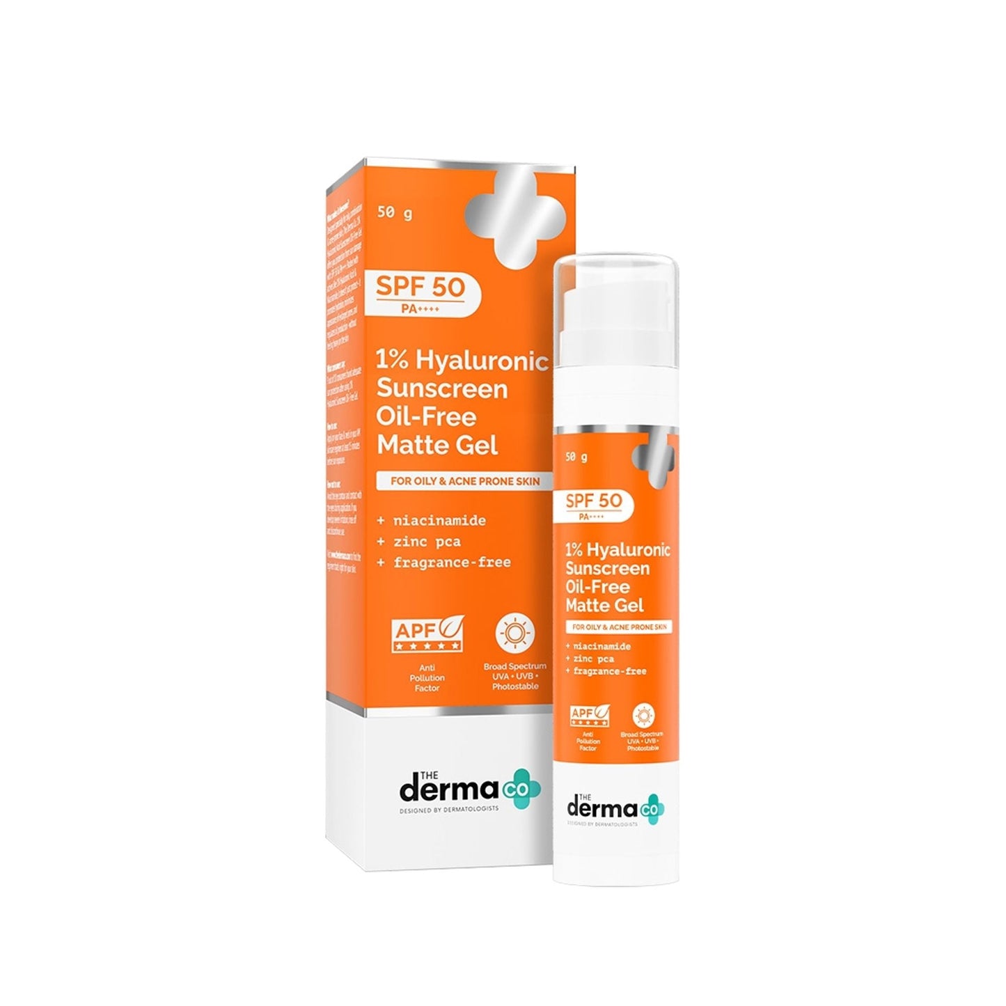 The Derma Co 1% Hyaluronic Sunscreen Oil-Free Gel With SPF 50 PA++++ For Oily In-Vivo tested