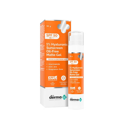 The Derma Co 1% Hyaluronic Sunscreen Oil-Free Gel With SPF 50 PA++++ For Oily In-Vivo tested