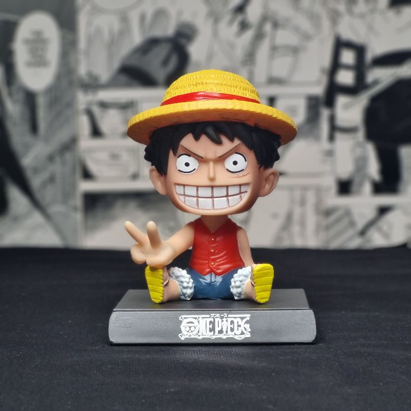 One Piece Anime Monkey D. Luffy Model 2 Bobblehead With Mobile Holder | 13.5 CMS |