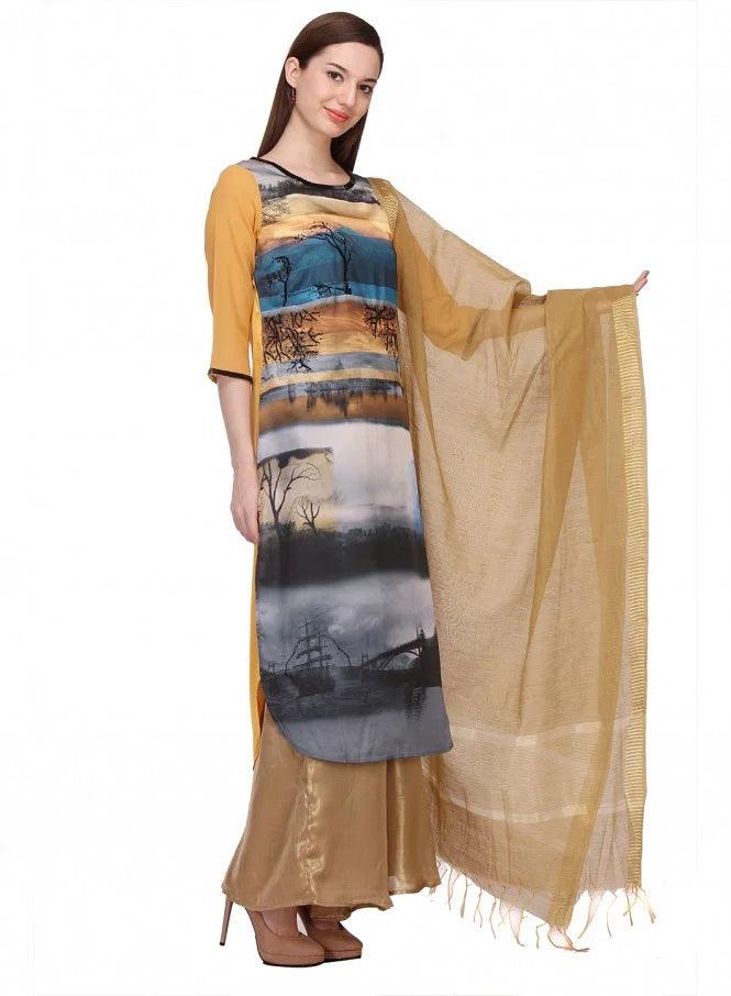 W for Woman Multicoloured Printed 3/4 Sleeve kurta