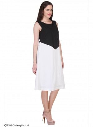 W for Woman Black Sleeveless Dress