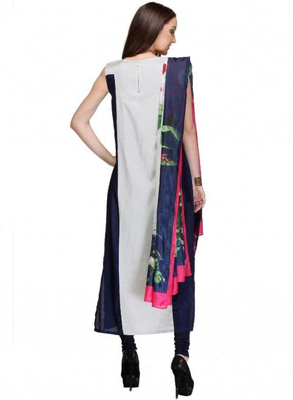 W for Woman White Embellished Stiletto kurta
