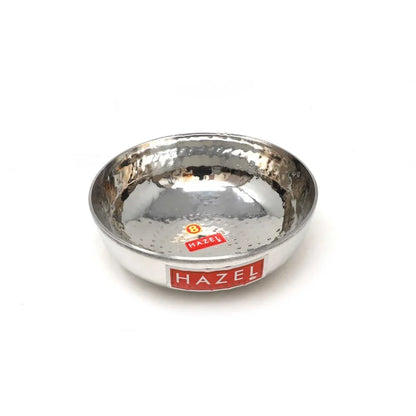 HAZEL Stainless Steel Kadai Without Handle | Hammered Tasra Kadhai, 700 ML