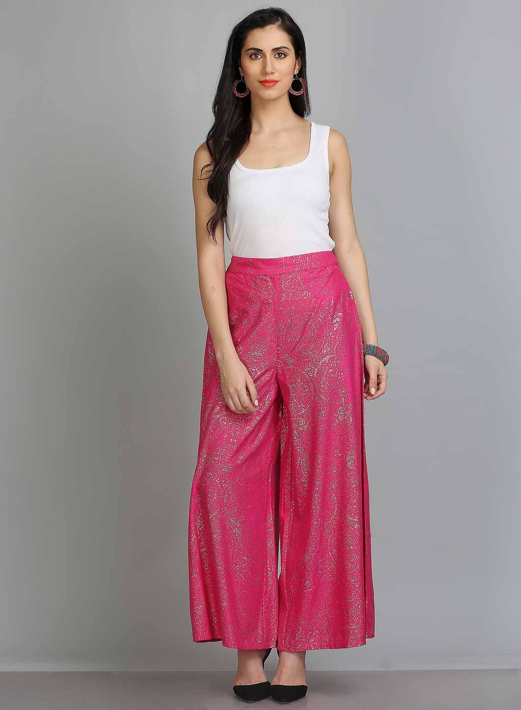 W for Woman Pink Glittery Culottes