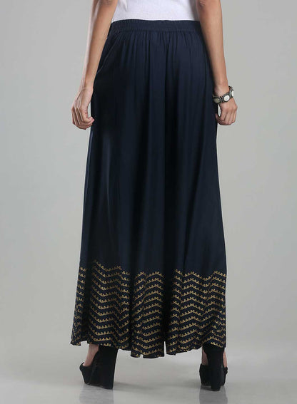 W for Woman Navy Printed Culottes