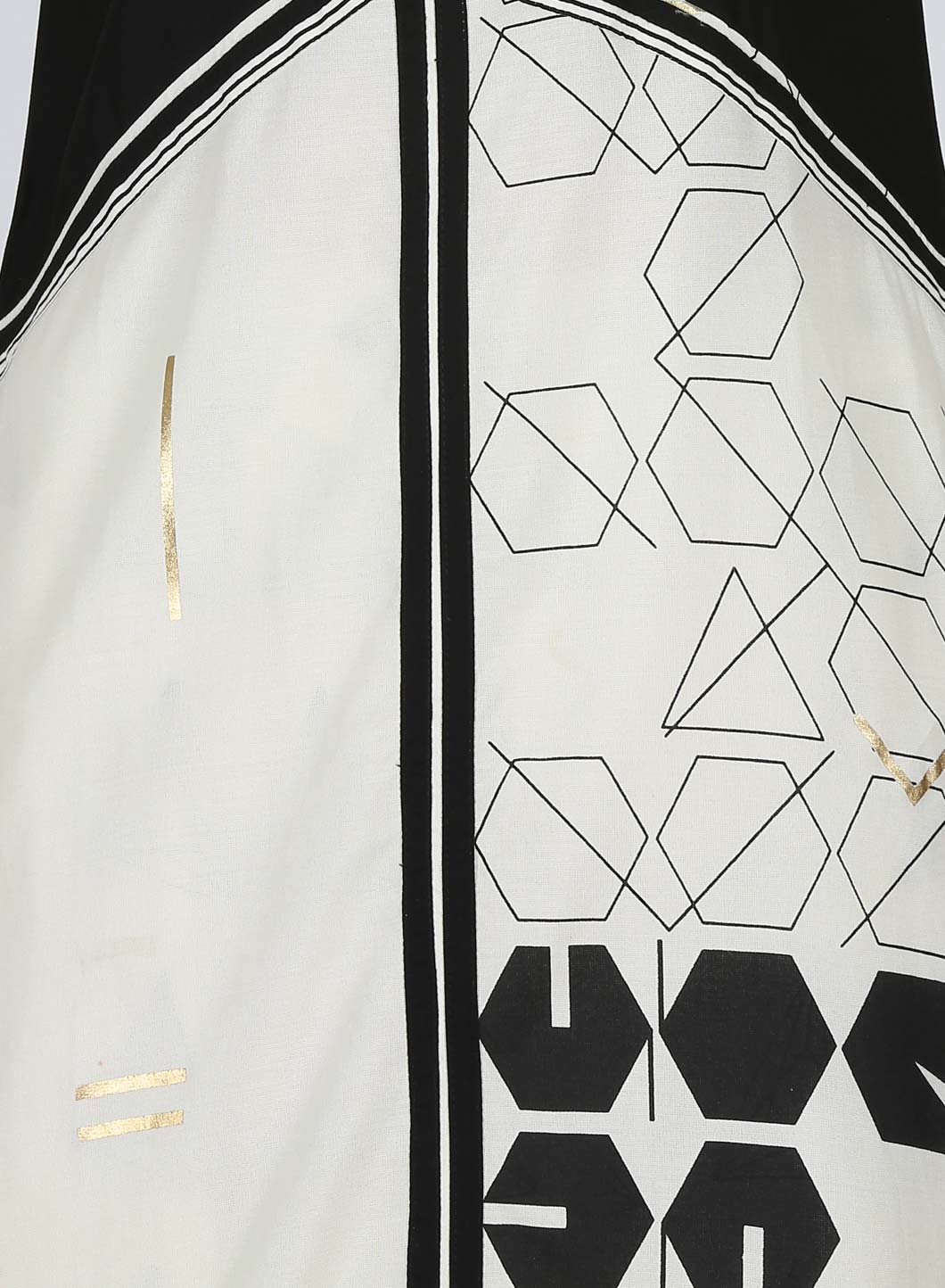W for Woman Black & White Printed kurta