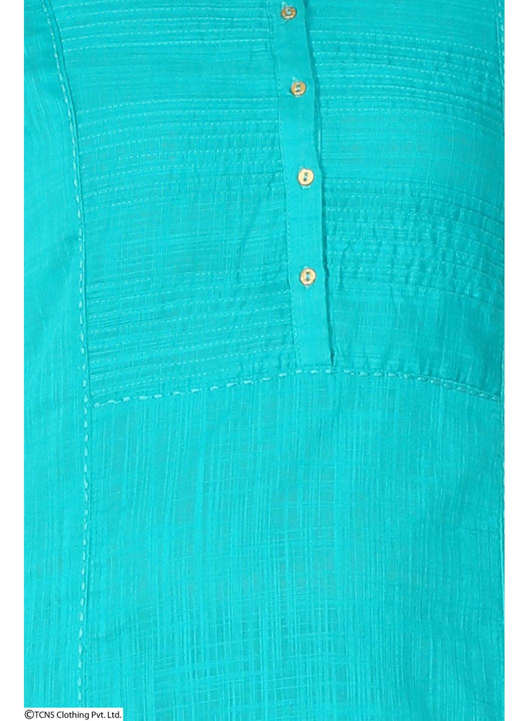 W for Woman Green 3/4 Sleeve kurta