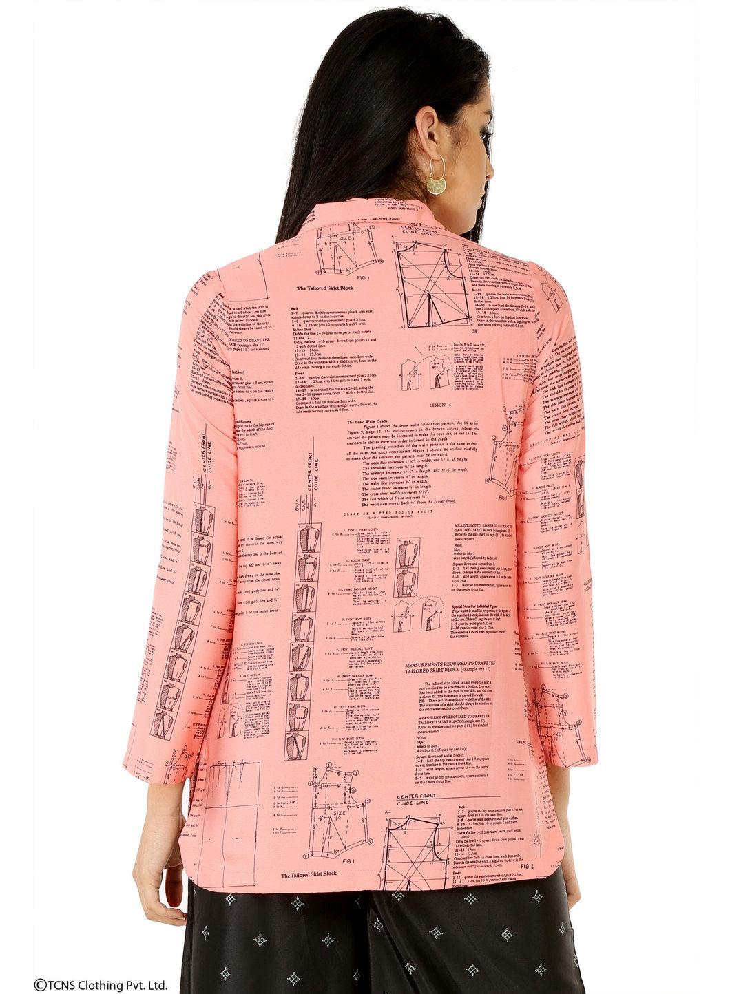 W for Woman Pink Printed Full Sleeve Top