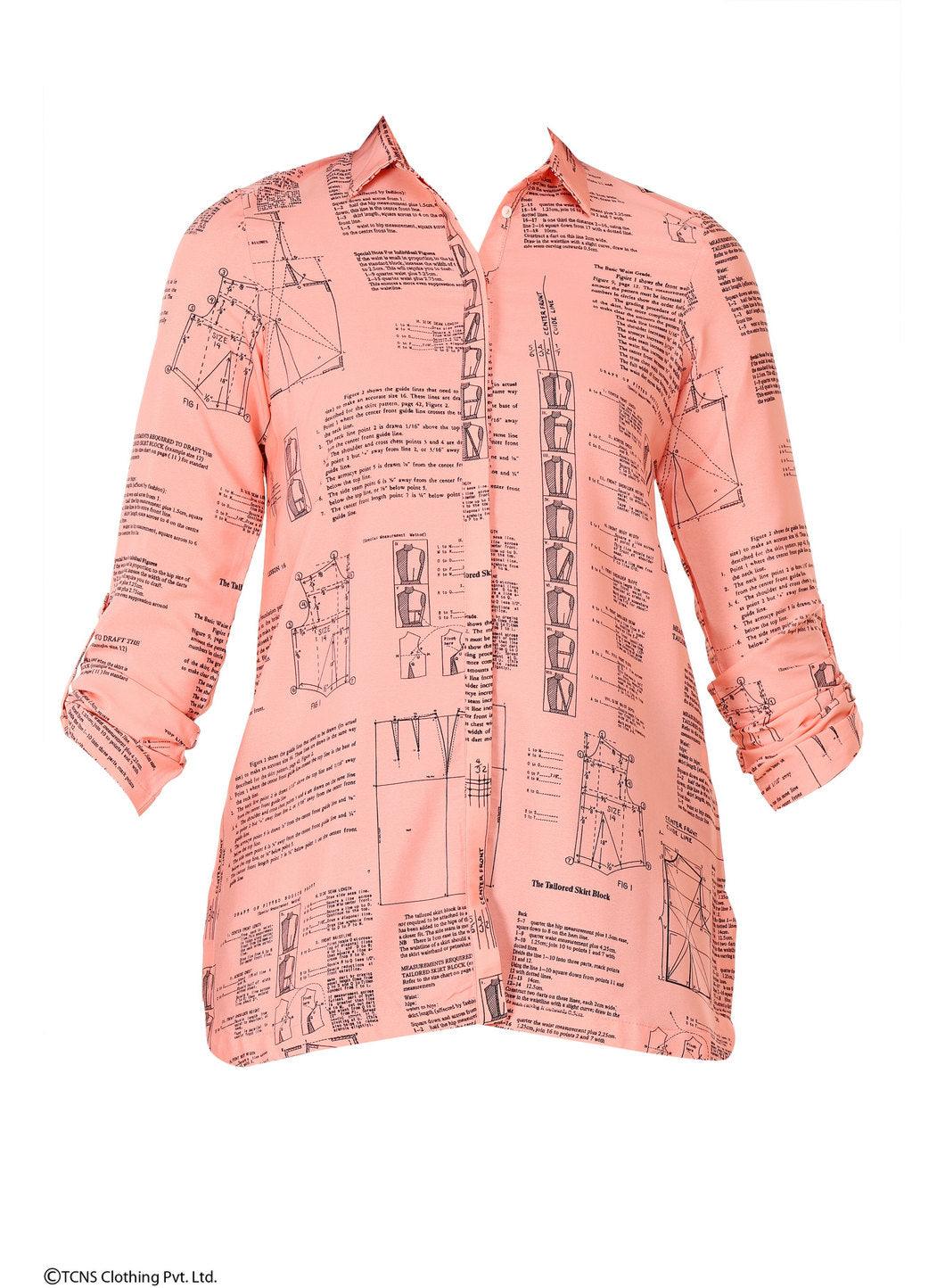 W for Woman Pink Printed Full Sleeve Top