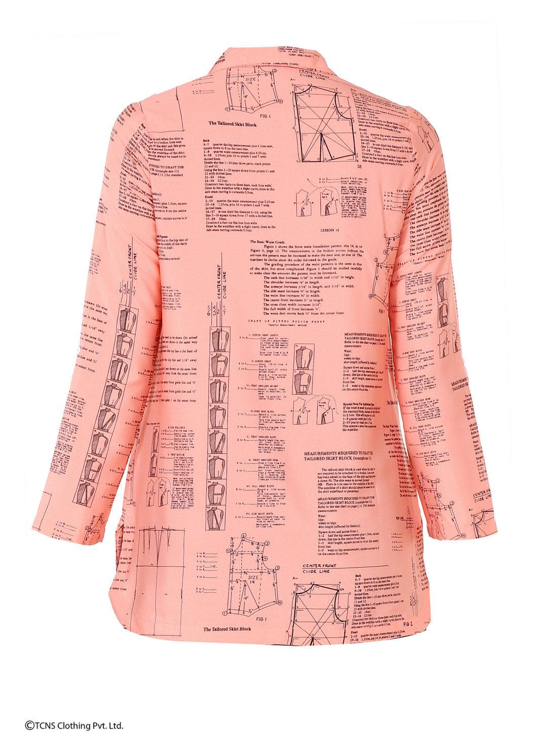 W for Woman Pink Printed Full Sleeve Top