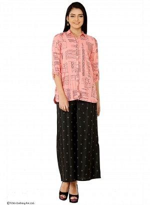 W for Woman Pink Printed Full Sleeve Top