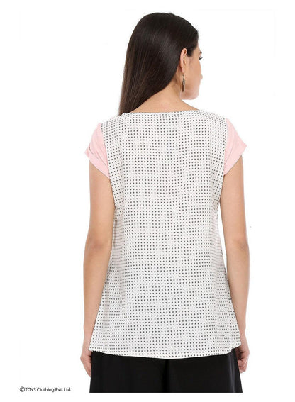 W for Woman Pink Printed Short Sleeve Top