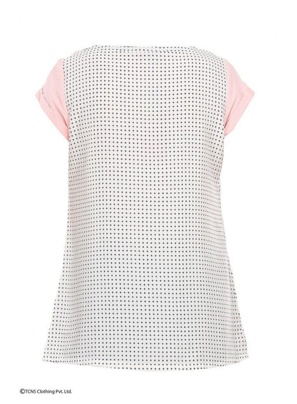 W for Woman Pink Printed Short Sleeve Top