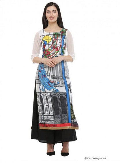 W for Woman Ecru Round Neck kurta