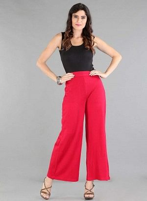 W for Woman Red Solid Palazzos