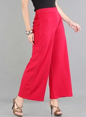 W for Woman Red Solid Palazzos