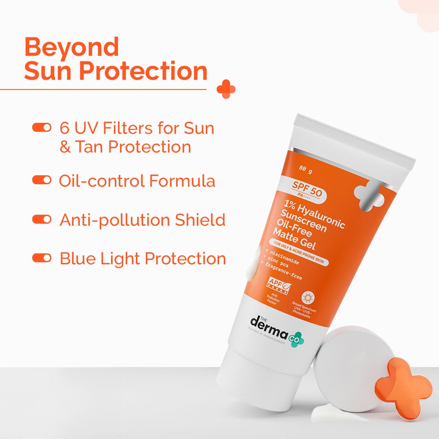 The Derma Co 1% Hyaluronic Sunscreen Oil-Free Gel With SPF 50 PA++++ For Oily In-Vivo tested