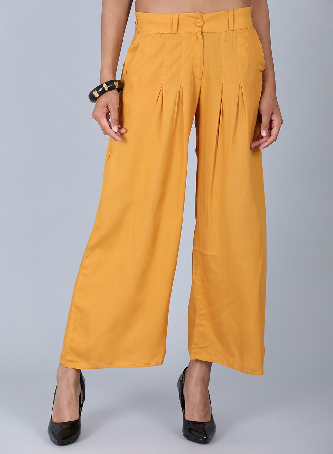 W for Woman Mustard Tailored Volume Pants