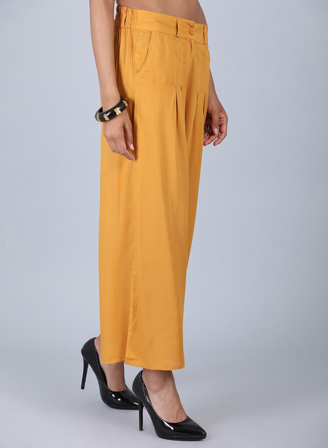 W for Woman Mustard Tailored Volume Pants