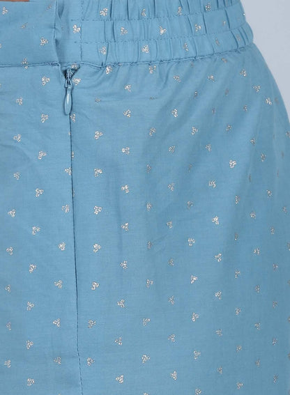 W for Woman Blue Printed Pants