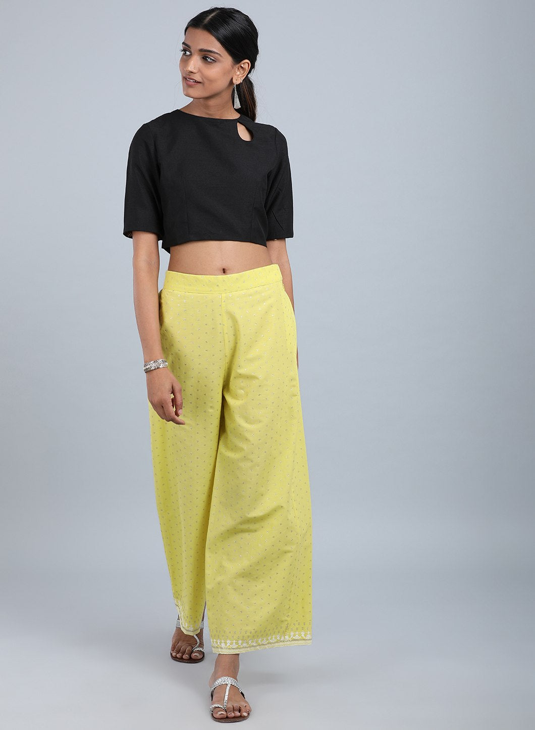 W for Woman Yellow Flared Culottes