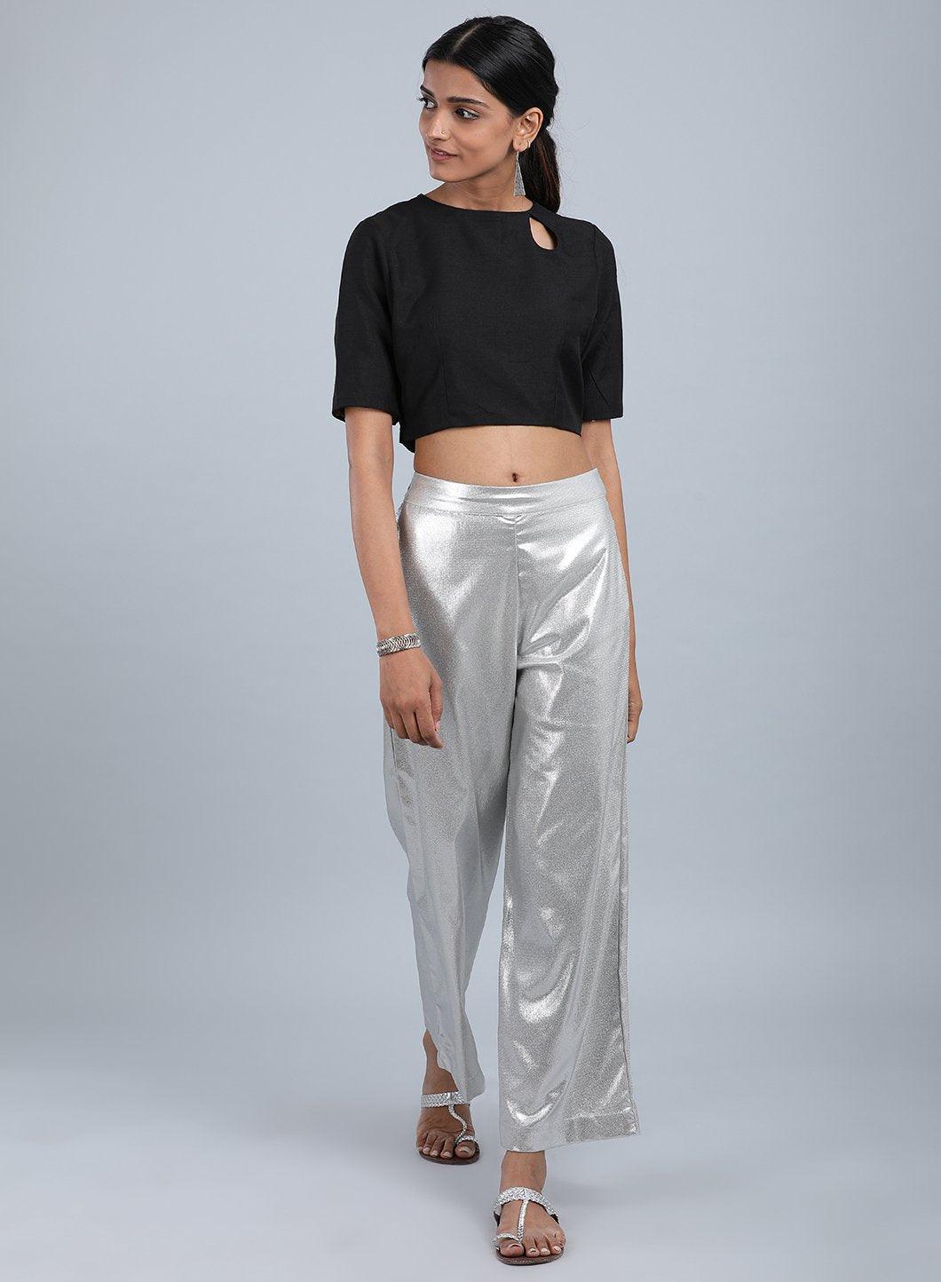 W for Woman Silver Glitter Pants