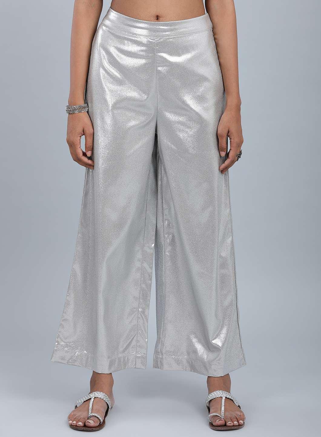 W for Woman Silver Glitter Pants
