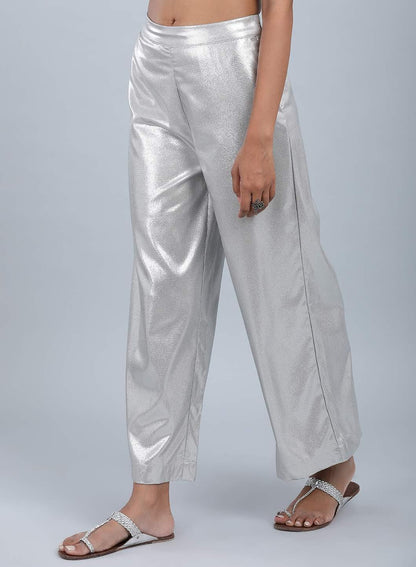 W for Woman Silver Glitter Pants