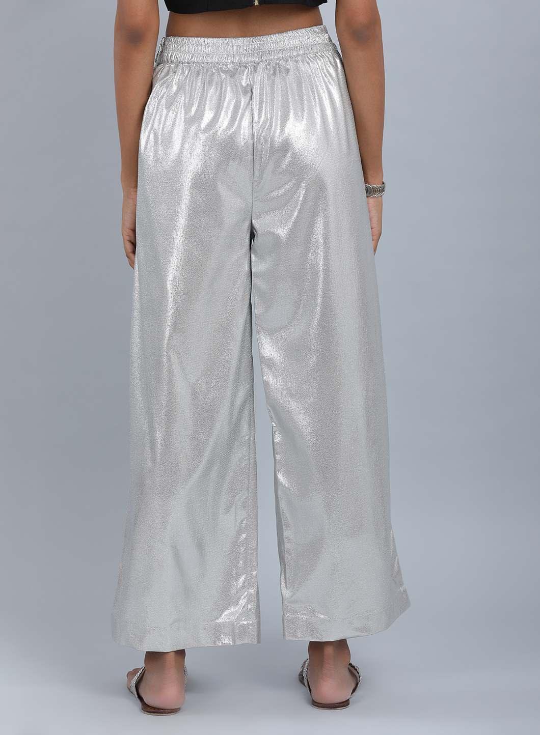 W for Woman Silver Glitter Pants