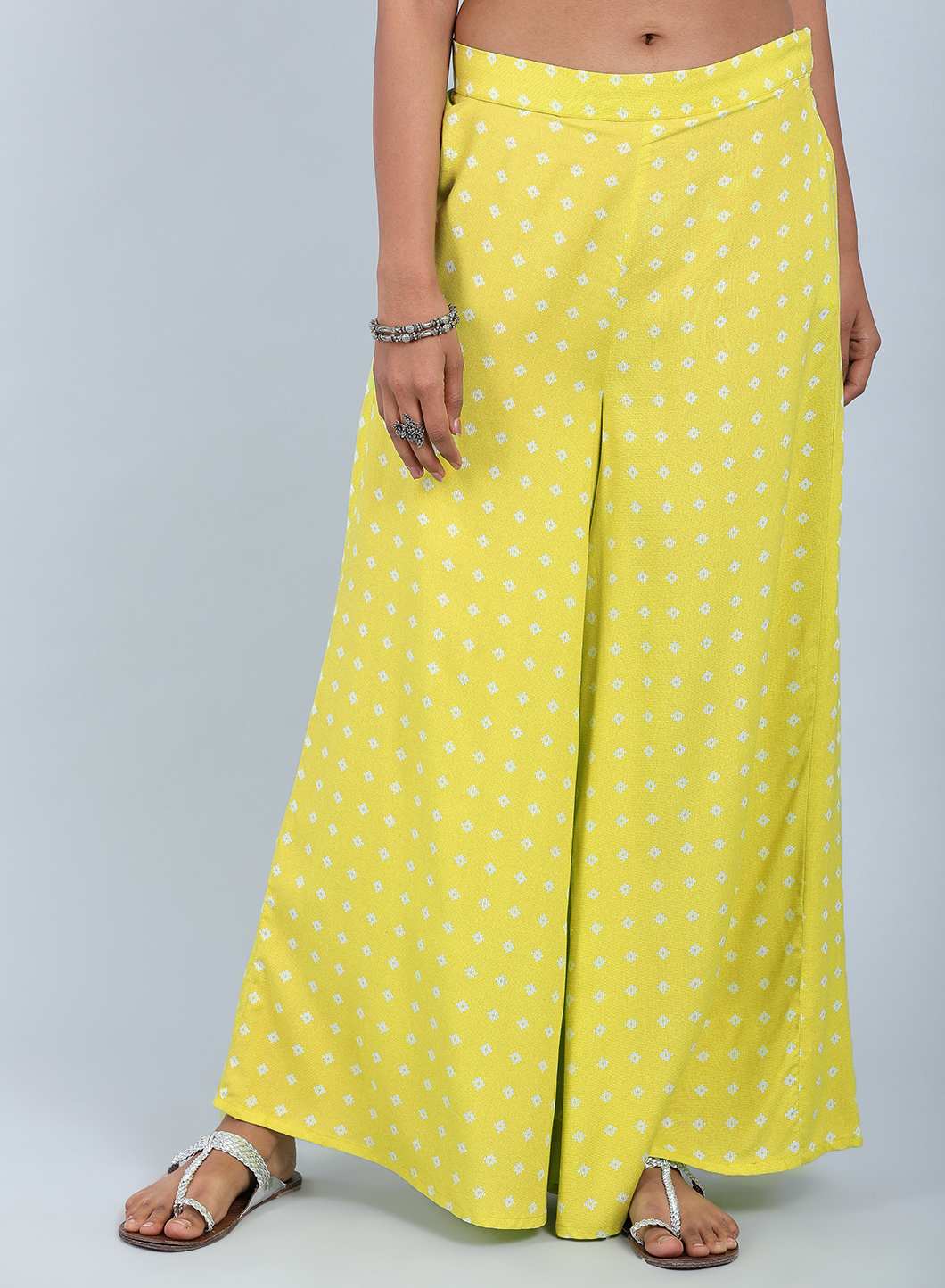 W for Woman Green Printed Culottes