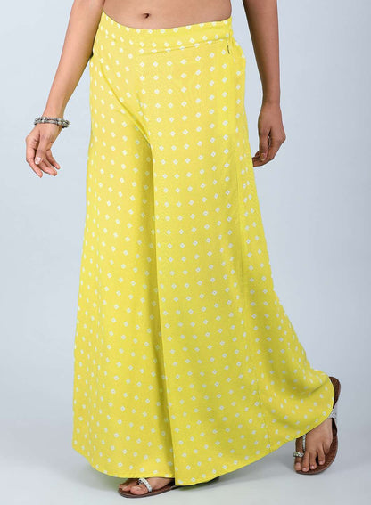 W for Woman Green Printed Culottes