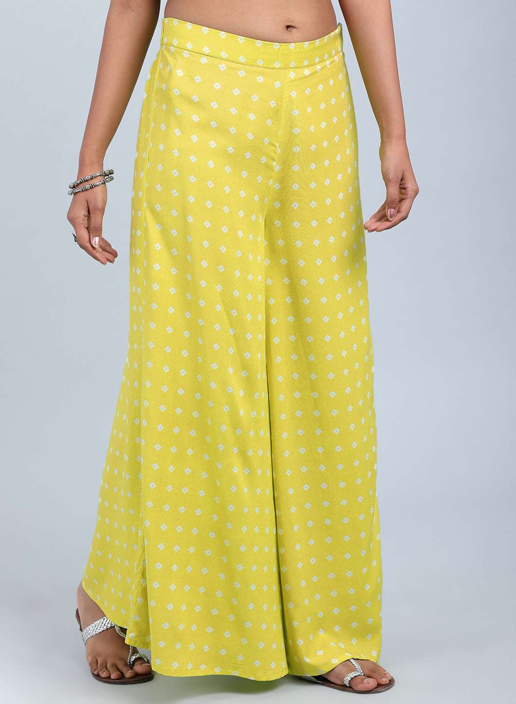 W for Woman Green Printed Culottes