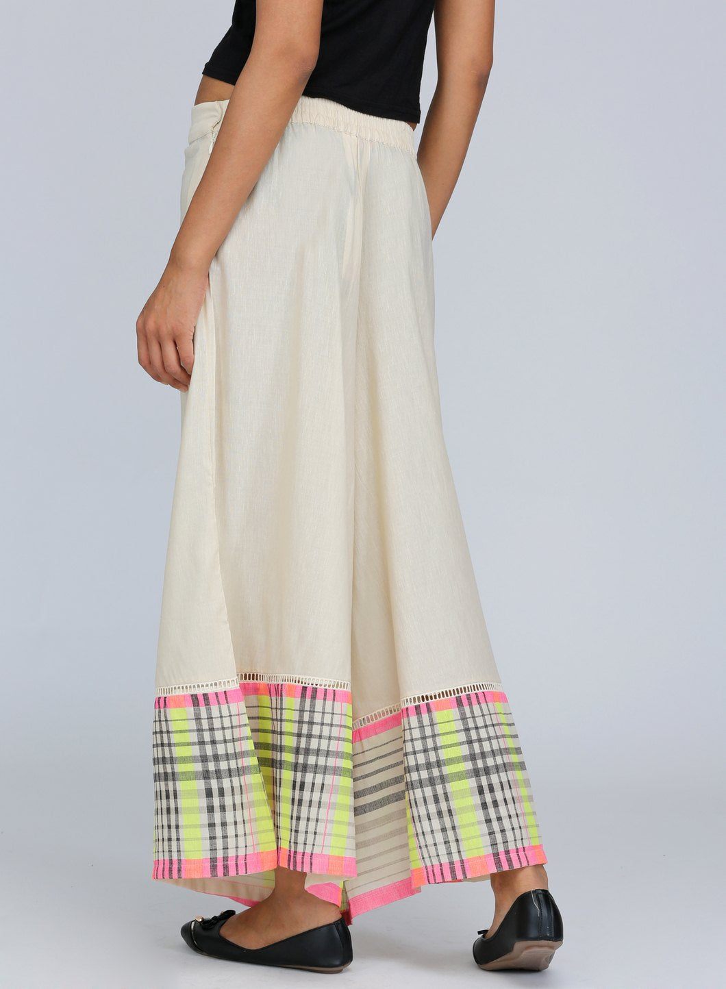 W for Woman Beige Solid Culottes